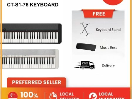 Casio CT-S1-76 Keyboard - Black Supply