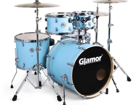 Glamor K1 Knight Series 5-piece Acoustic Drum Set - Lake Blue Online Hot Sale