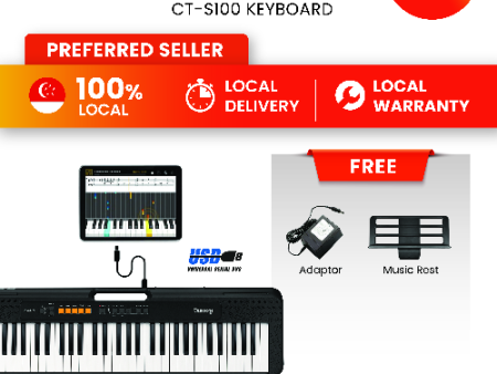 Casio CT-S100 (Black) Keyboard Online Hot Sale