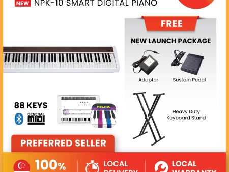 NUX Digital Piano -NPK-10 (White) - with X Stand Online Hot Sale