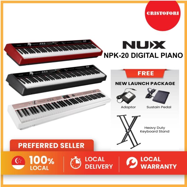 NUX Digital Piano -NPK-20 (White) - with X Stand Sale