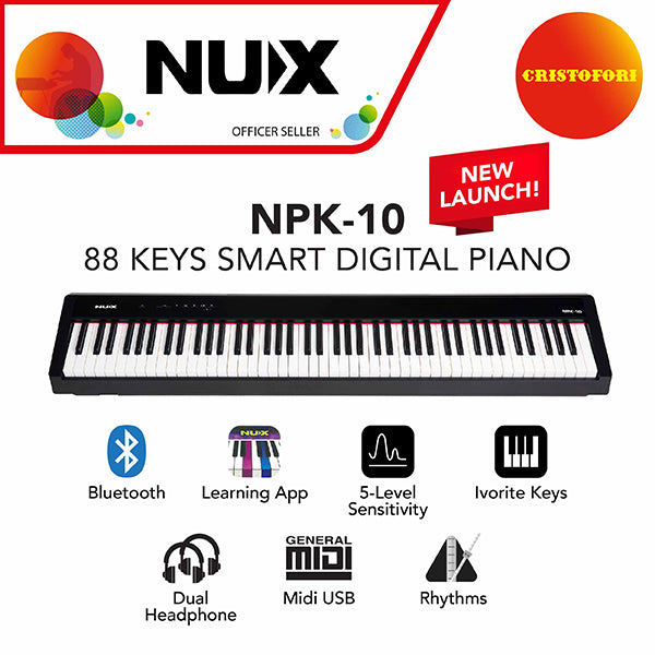 NUX Digital Piano -NPK-10 (Black) - with wooden stand (Black) NPS-1 Online Sale