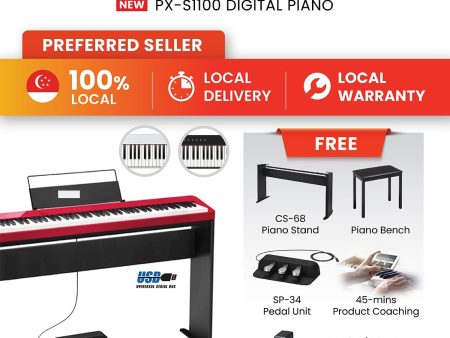 Casio Digital Piano PX-S1100 Red Online now