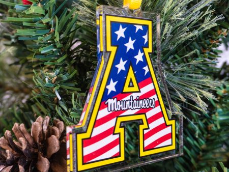 Appalachian State Mountaineers - App State Mountaineers Red, White & Blue Logo Ornament & Bag Tag on Sale