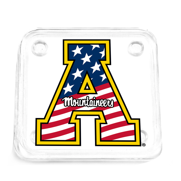 Appalachian State Mountaineers - App State Mountaineers Red, White & Blue Logo Drink Coaster For Cheap