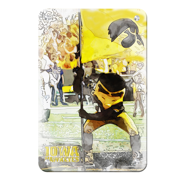 Iowa Hawkeyes - Iowa Hawkeyes Herky on the 50 Watercolor Online